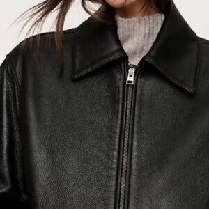 Banana Republic Oversized Leather Bomber Jacket